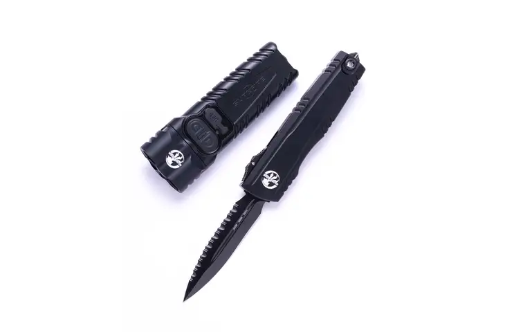 Microtech Microtech Surefire Luminary D/E - Stiletto Pro II Collaboration Zero Blade Play DLC Stonewash Full Serrated...
